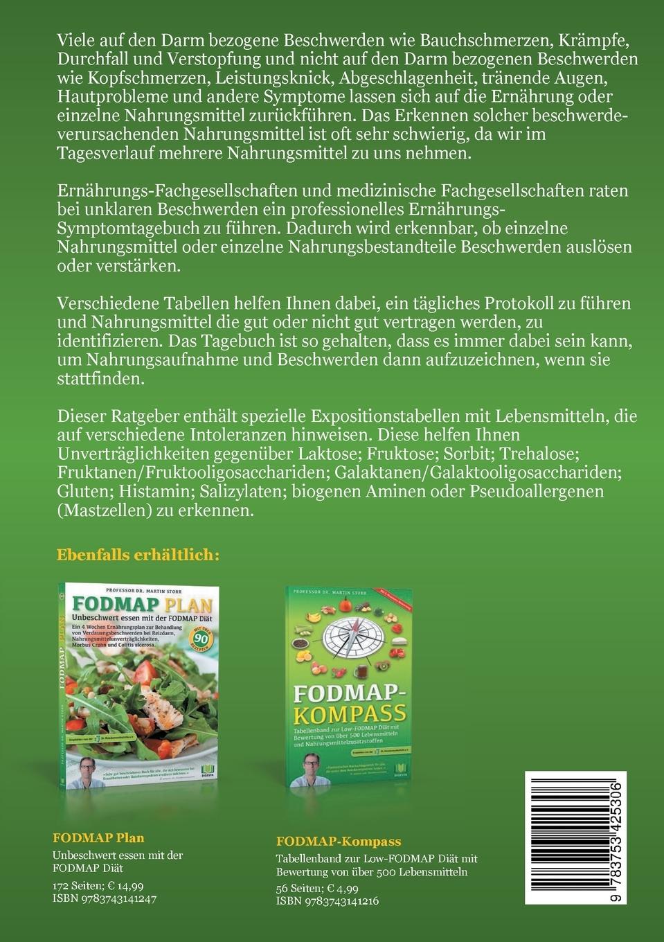 Rückseitencover Ernährungs-Symptom-Tagebuch für 2 Monate