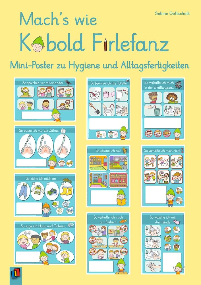 Vorderes Coverbild Mach's wie Kobold Firlefanz - Mini-Poster zu Hygiene und Alltagsfertigkeiten