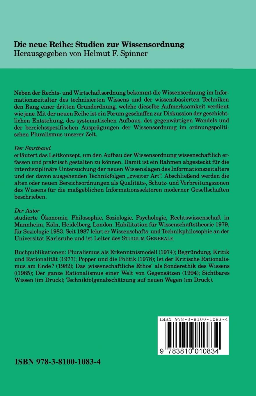 Rückseitencover Die Wissensordnung
