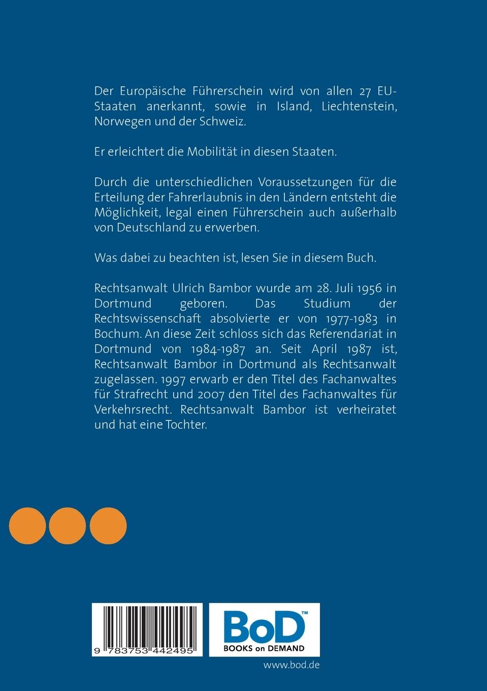 Rückseitencover Der Europäische Führerschein