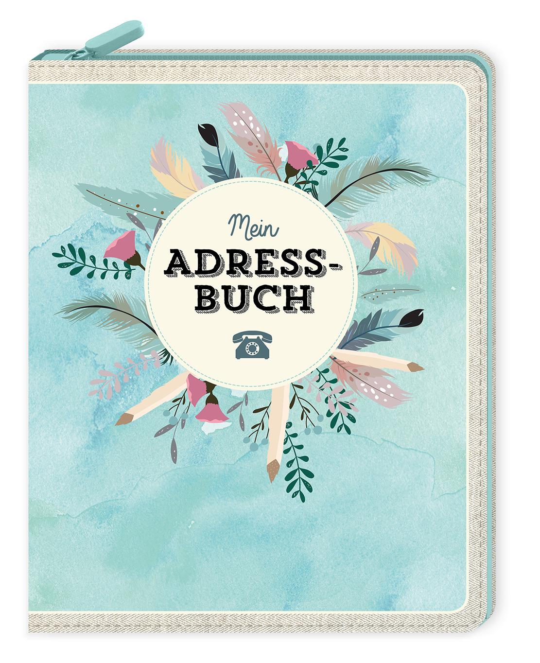 Vorderes Coverbild Eintragbuch mit Reißverschluss - Mein Adressbuch