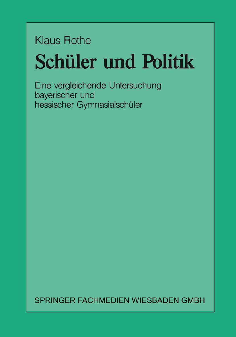 Vorderes Coverbild Schüler und Politik