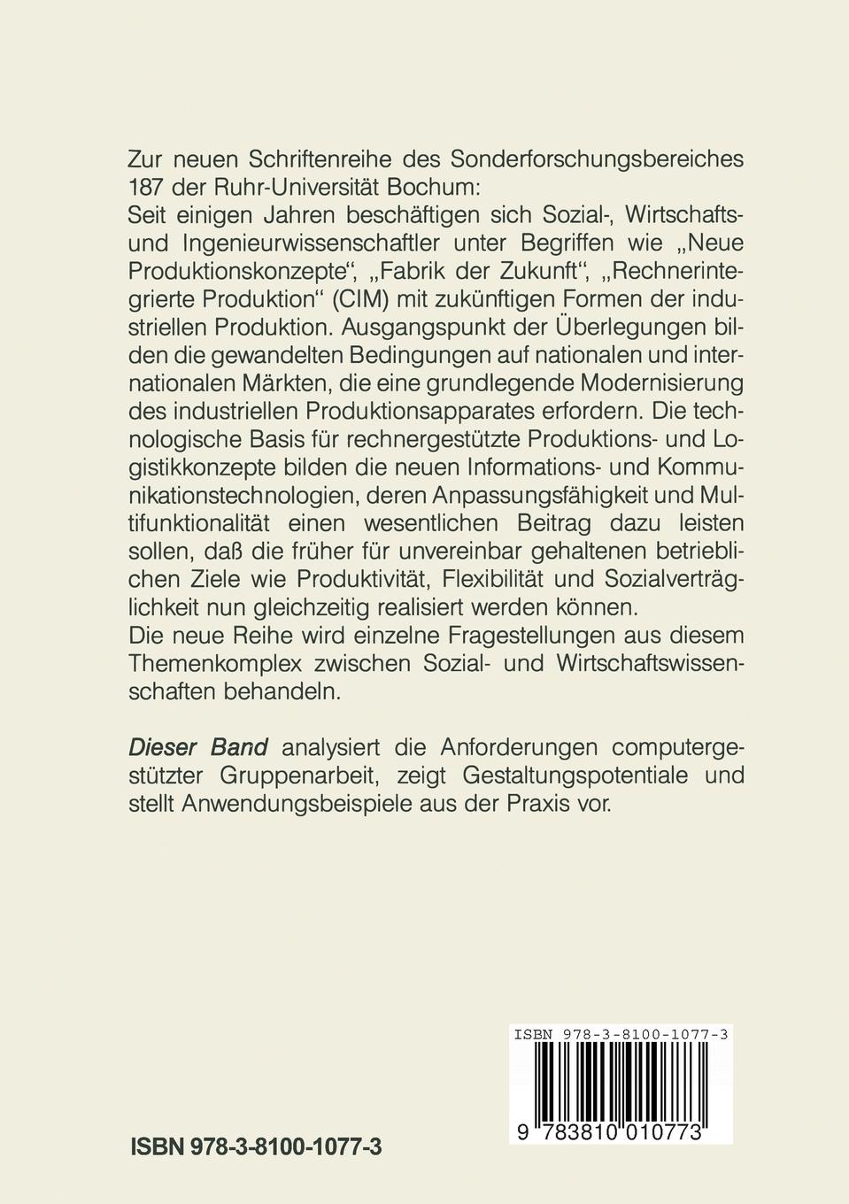 Rückseitencover Software-Ergonomie in der Gruppenarbeit