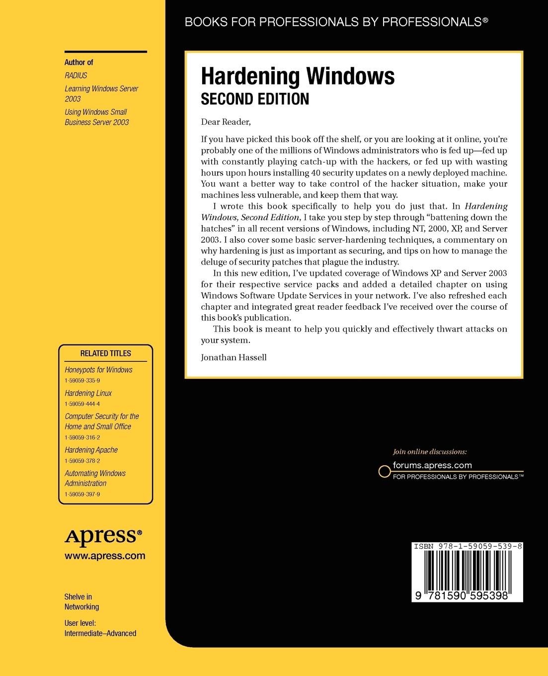 Rückseitencover Hardening Windows