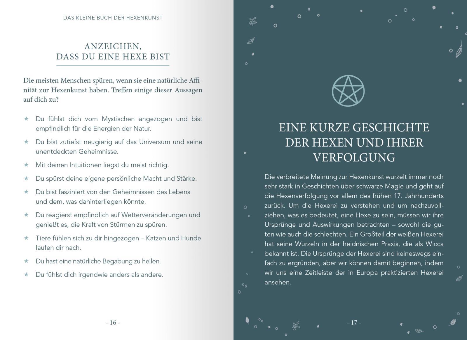 Beispielinhalt (Bild) Das kleine Buch der Hexenkunst