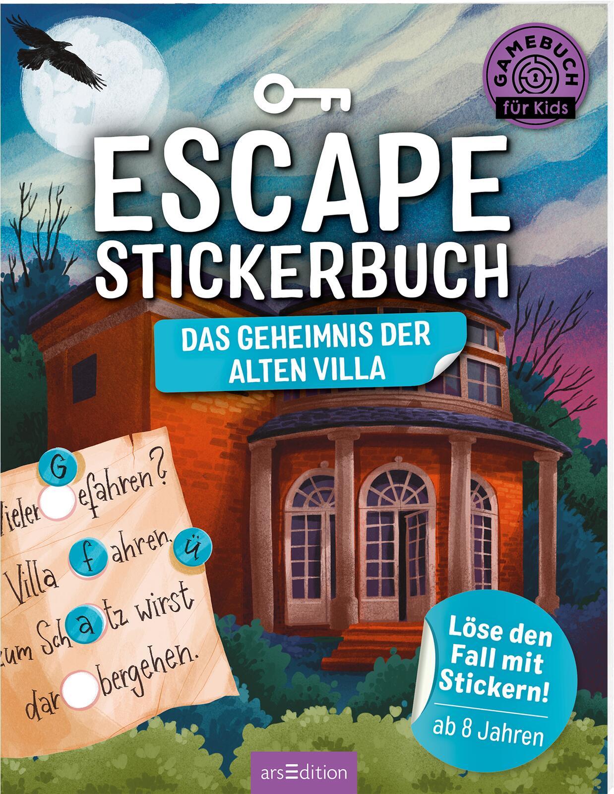 Vorderes Coverbild Escape-Stickerbuch - Das Geheimnis der alten Villa
