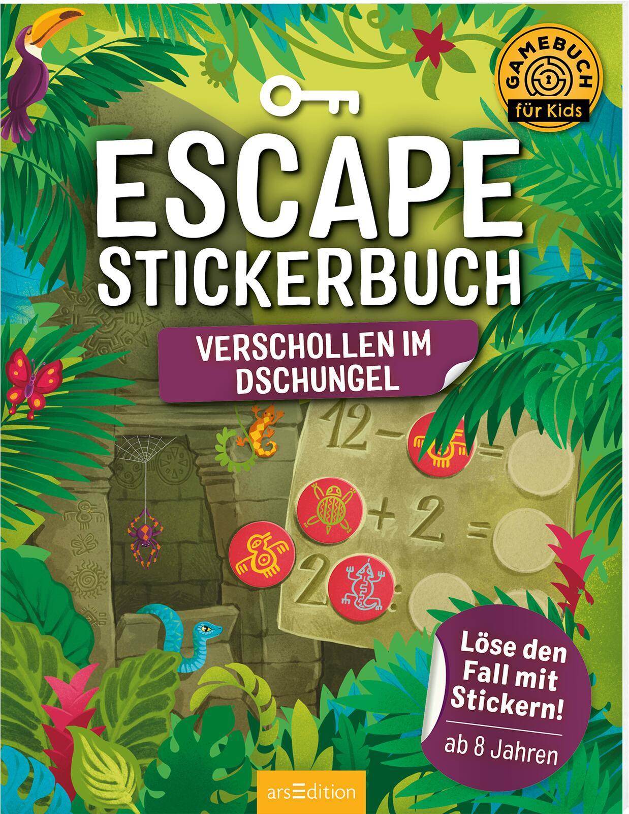Vorderes Coverbild Escape-Stickerbuch - Verschollen im Dschungel