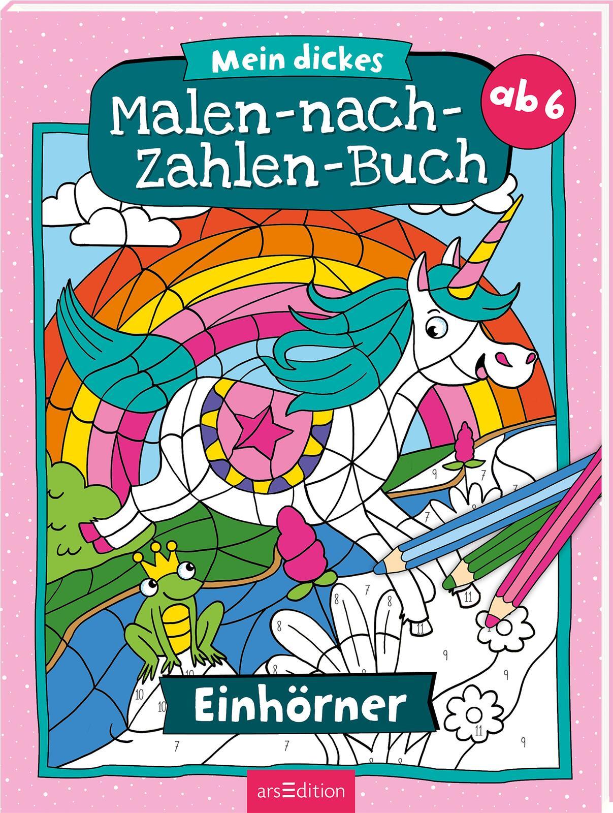Vorderes Coverbild Mein dickes Malen-nach-Zahlen-Buch - Einhörner