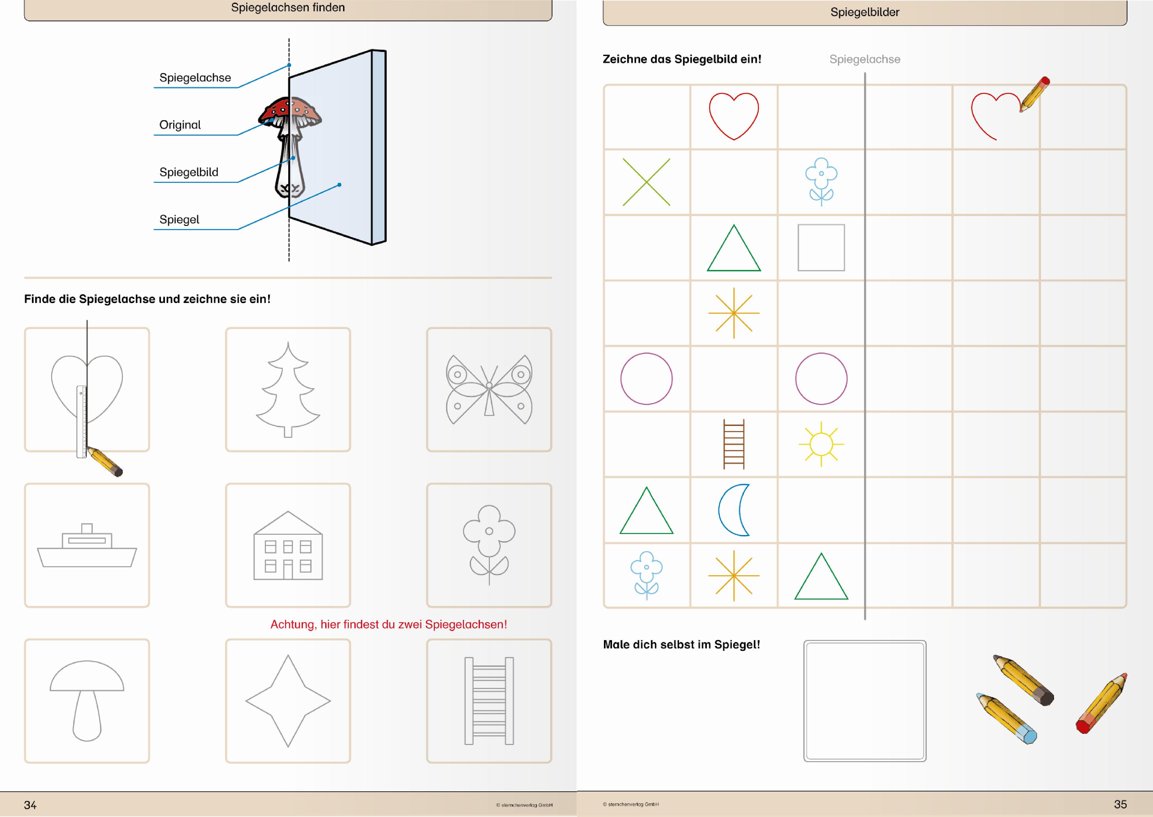 Beispielinhalt (Bild) Mein Geometrieheft 1/2 und 3/4 im Set