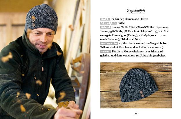 Beispielinhalt (Bild) Das kleine Buch: Mützen selber häkeln