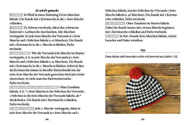 Beispielinhalt (Bild) Das kleine Buch: Mützen selber häkeln