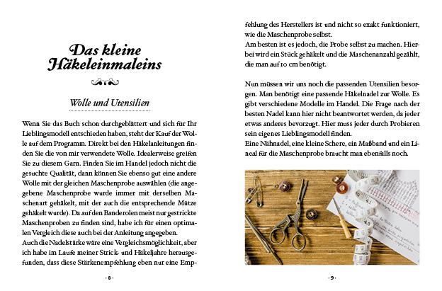 Beispielinhalt (Bild) Das kleine Buch: Mützen selber häkeln