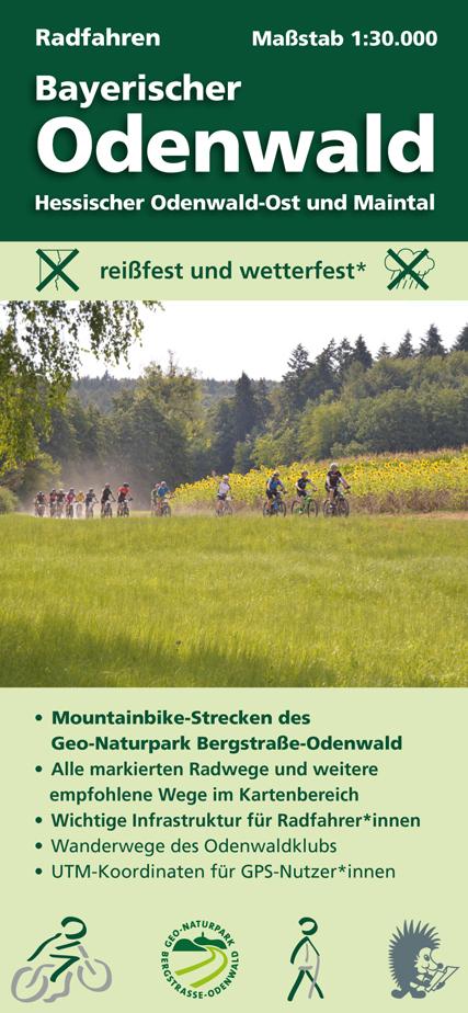Vorderes Coverbild Radfahren, Bayerischer Odenwald / Hessischer Odenwald-Ost und Maintal 1:30.000