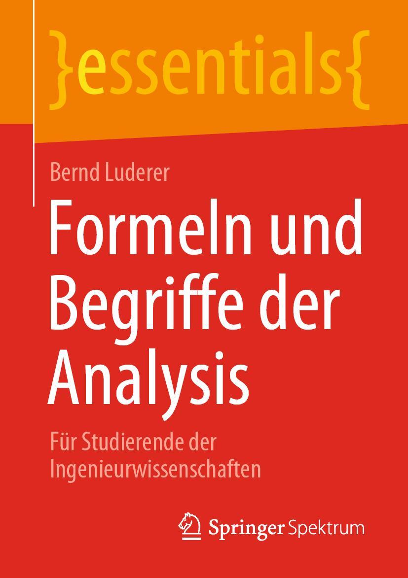 Vorderes Coverbild Formeln und Begriffe der Analysis