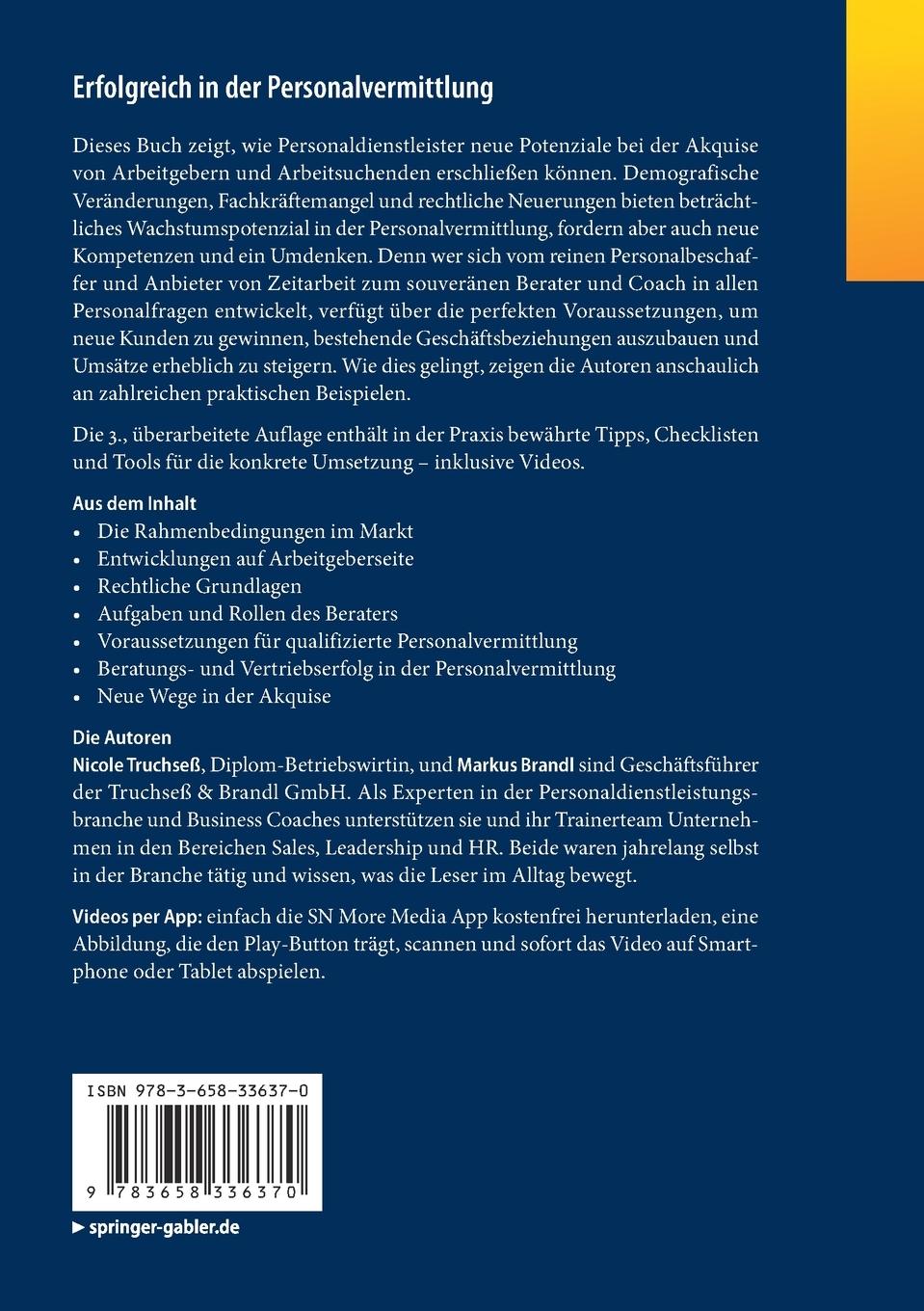 Rückseitencover Erfolgreich in der Personalvermittlung