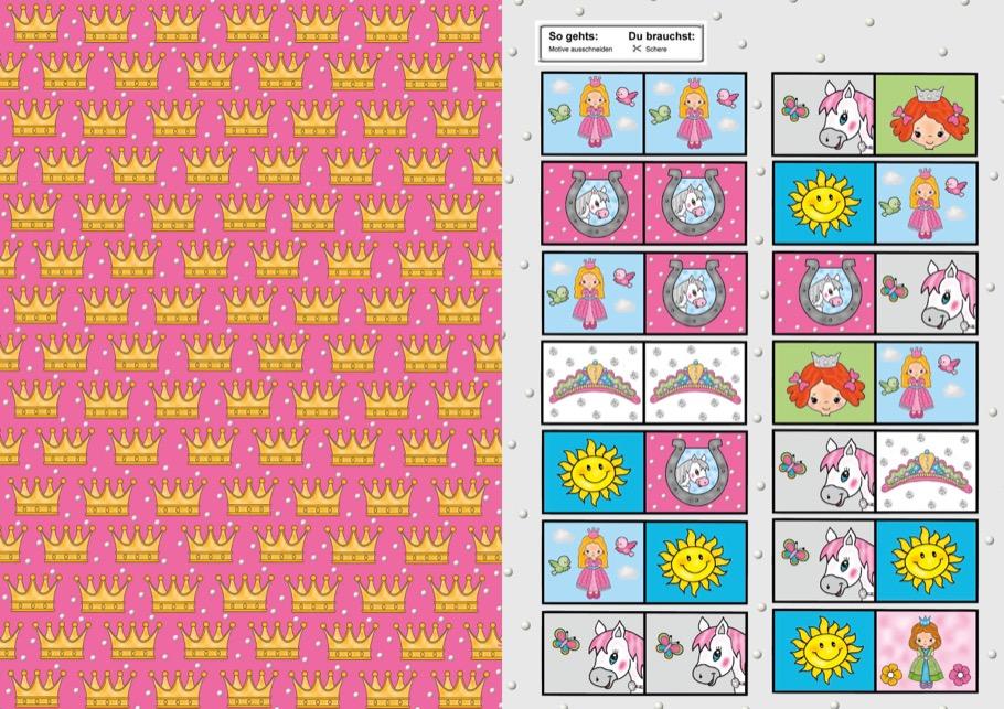 Beispielinhalt (Bild) Das Prinzessinnen-Ausschneide-Bastelbuch