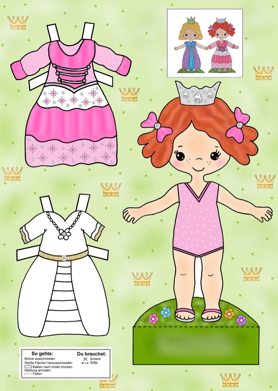 Beispielinhalt (Bild) Das Prinzessinnen-Ausschneide-Bastelbuch