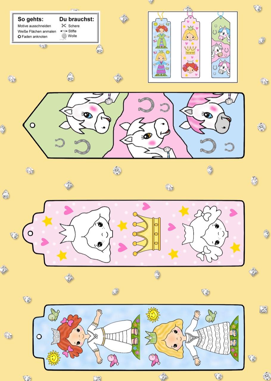 Beispielinhalt (Bild) Das Prinzessinnen-Ausschneide-Bastelbuch