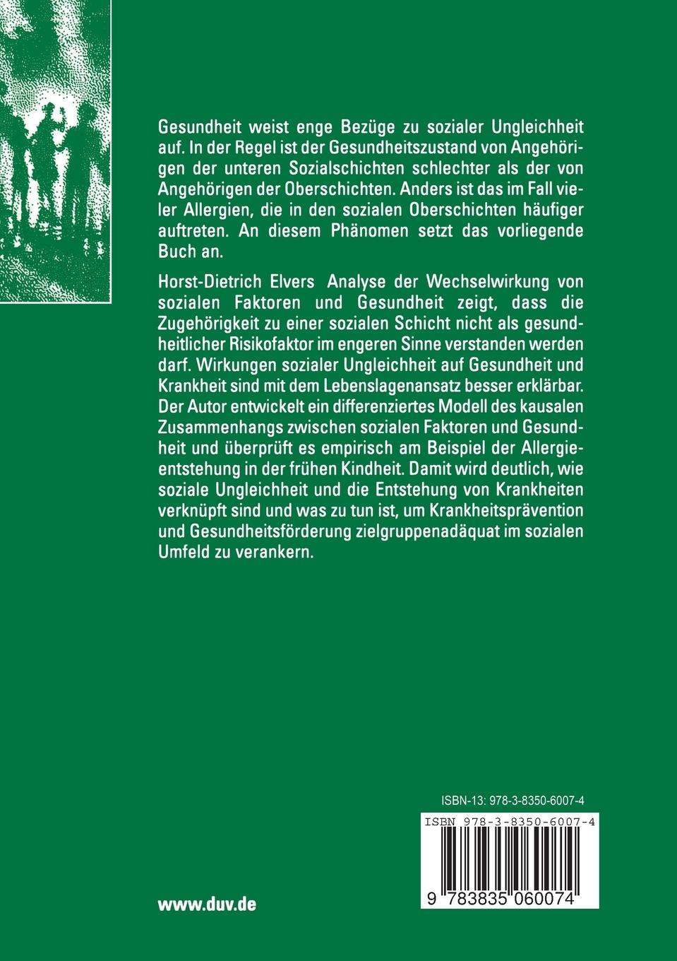 Rückseitencover Lebenslage, Umwelt und Gesundheit