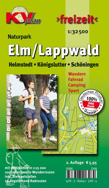 Vorderes Coverbild Elm/Lappwald (Königslutter, Helmstedt, Schöningen), KVplan, Wanderkarte/Radkarte/Freizeitkarte, 1:32.500 / 1:12.500