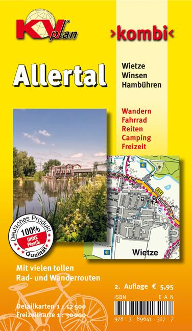 Vorderes Coverbild Allertal (Winsen, Wietze, Hambühren), KVplan, Radkarte/Wanderkarte/Stadtplan, 1:30.000 / 1:12.500
