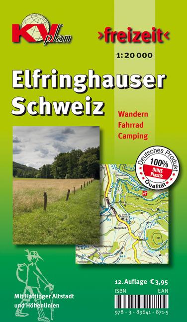 Vorderes Coverbild Elfringhauser Schweiz, KVplan, Wanderkarte/Radkarte/Freizeitkarte, 1:20.000 / 1:2.500