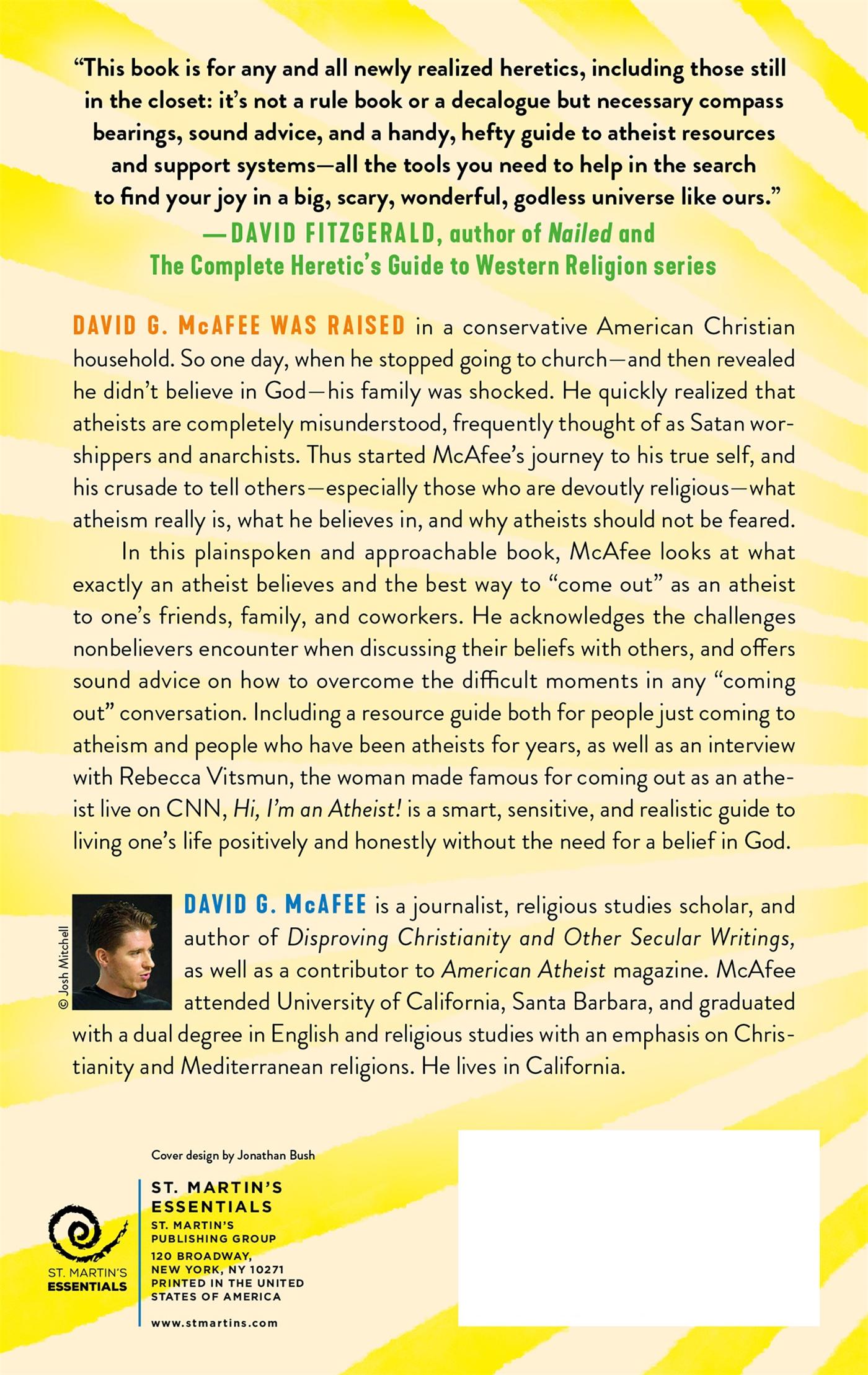 Rückseitencover Hi, I'm an Atheist