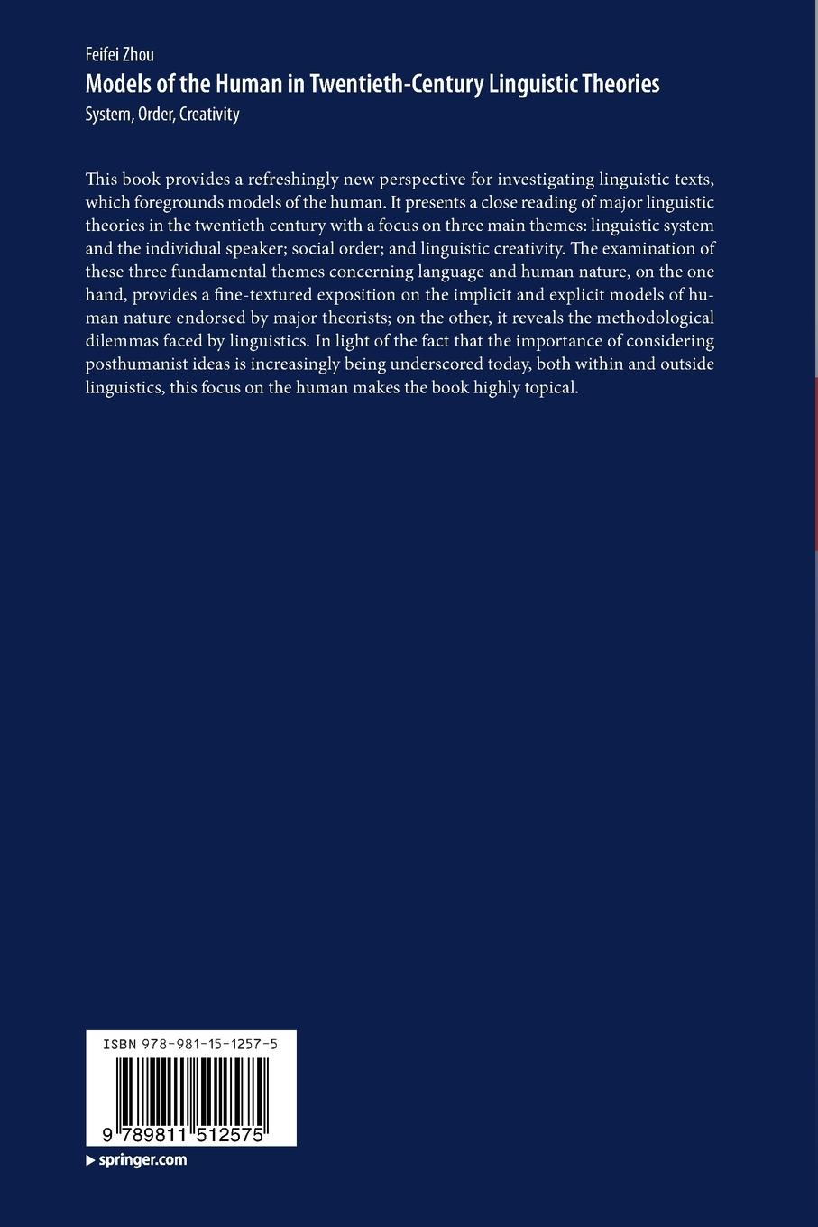 Rückseitencover Models of the Human in Twentieth-Century Linguistic Theories