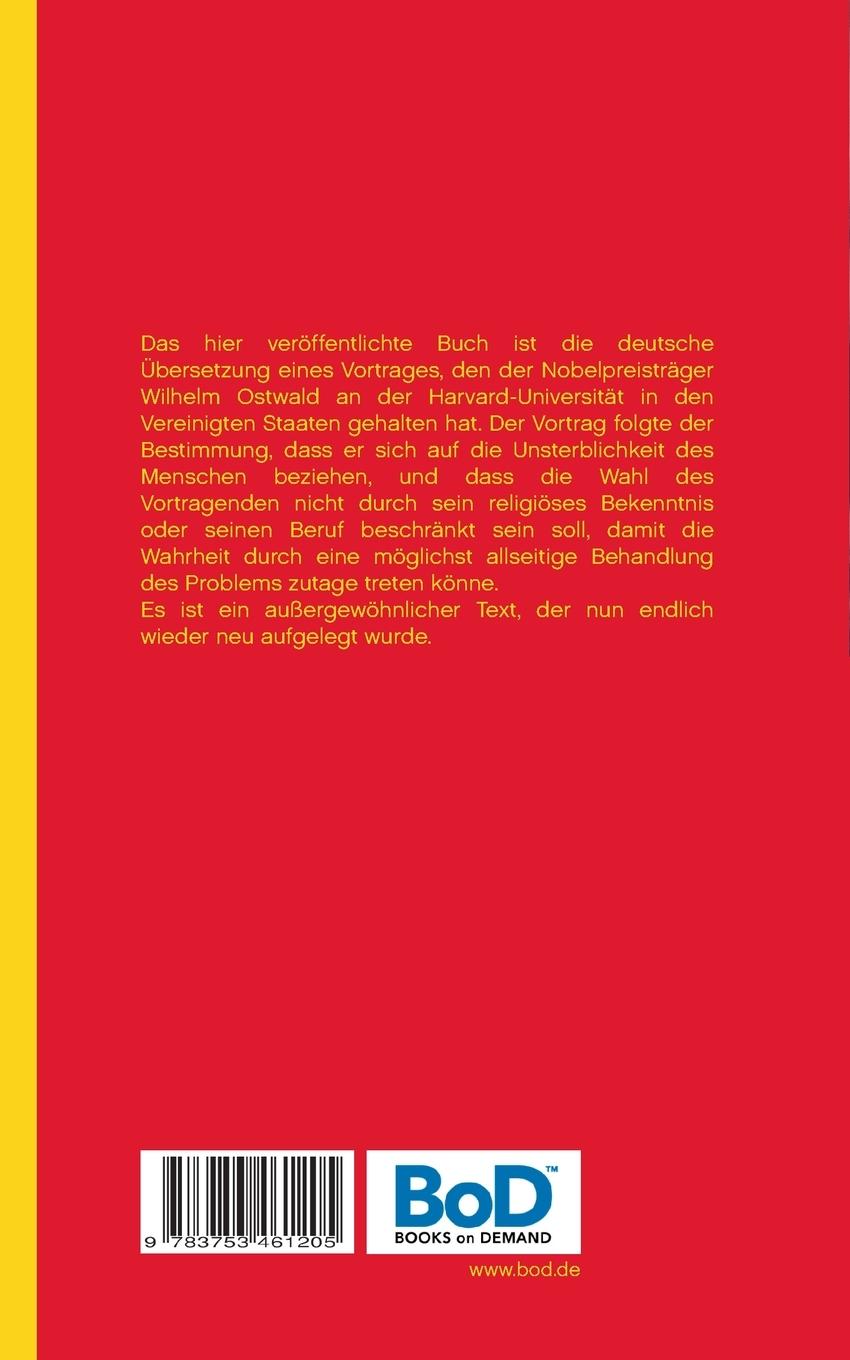 Rückseitencover Persönlichkeit und Unsterblichkeit