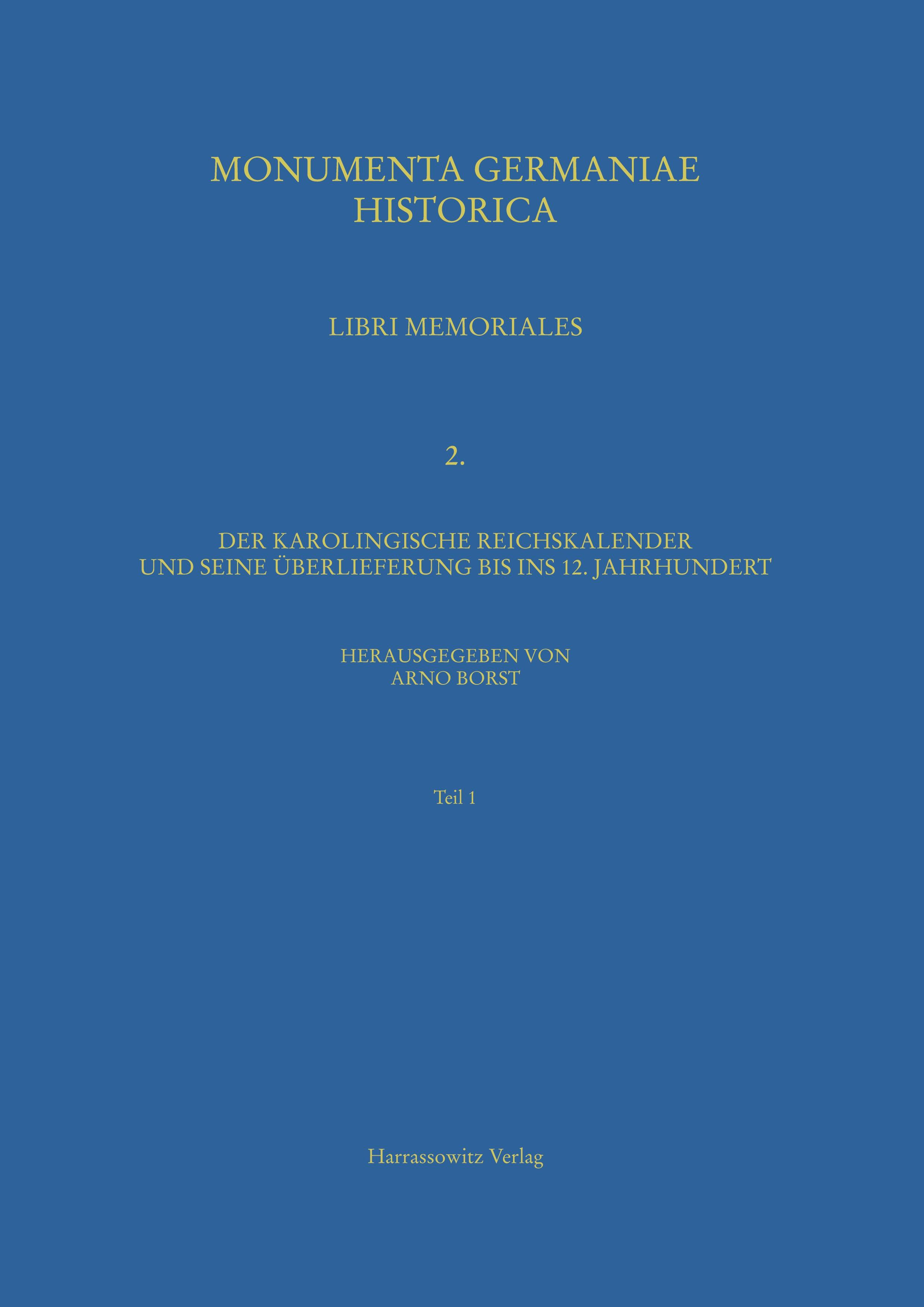 Vorderes Coverbild Der karolingische Reichskalender und seine Überlieferung bis ins 12. Jahrhundert