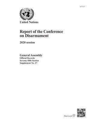 Vorderes Coverbild Report of the Conference on Disarmament