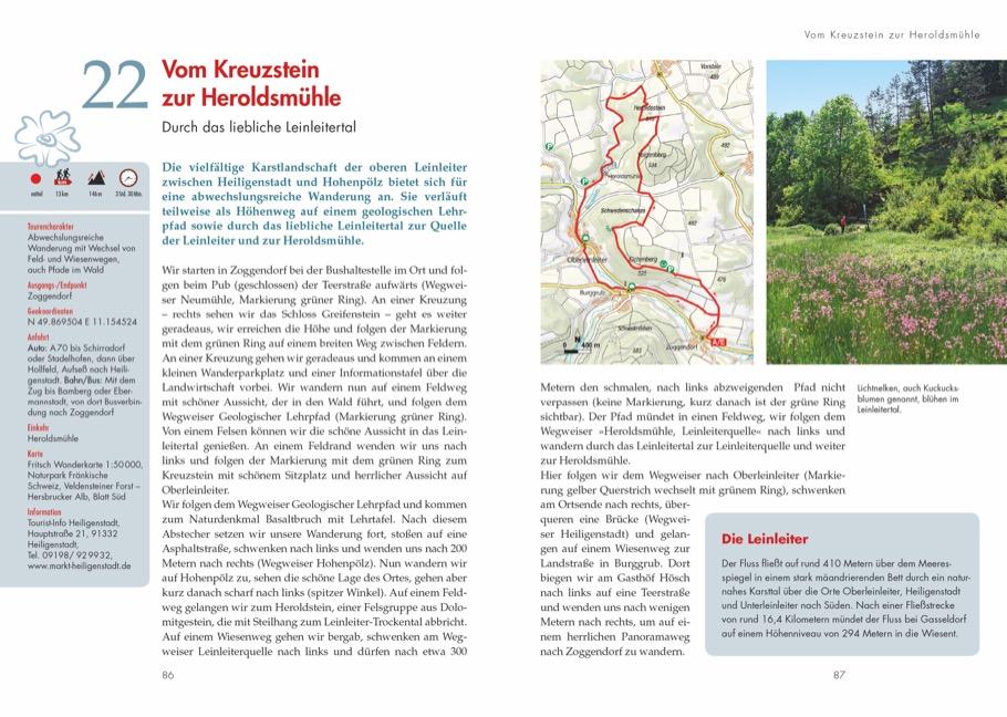 Beispielinhalt (Bild) Das Wanderbuch Franken