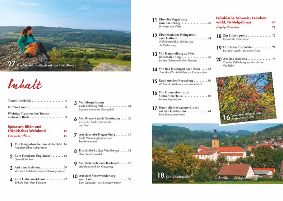 Beispielinhalt (Bild) Das Wanderbuch Franken