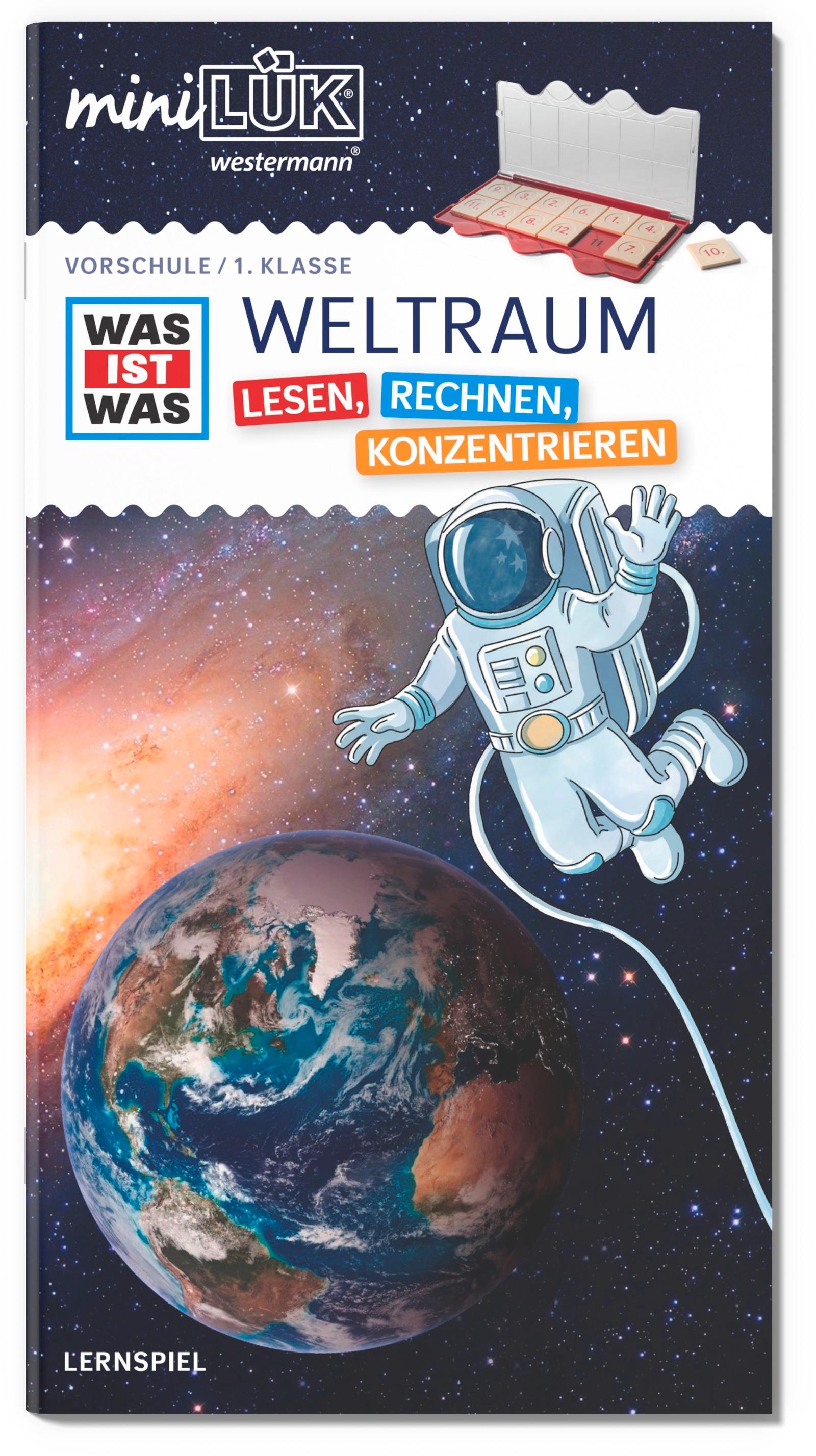 Vorderes Coverbild miniLÜK. Kindergarten/ Vorschule: WAS IST WAS WELTRAUM - Lesen, Rechnen, Konzentrieren