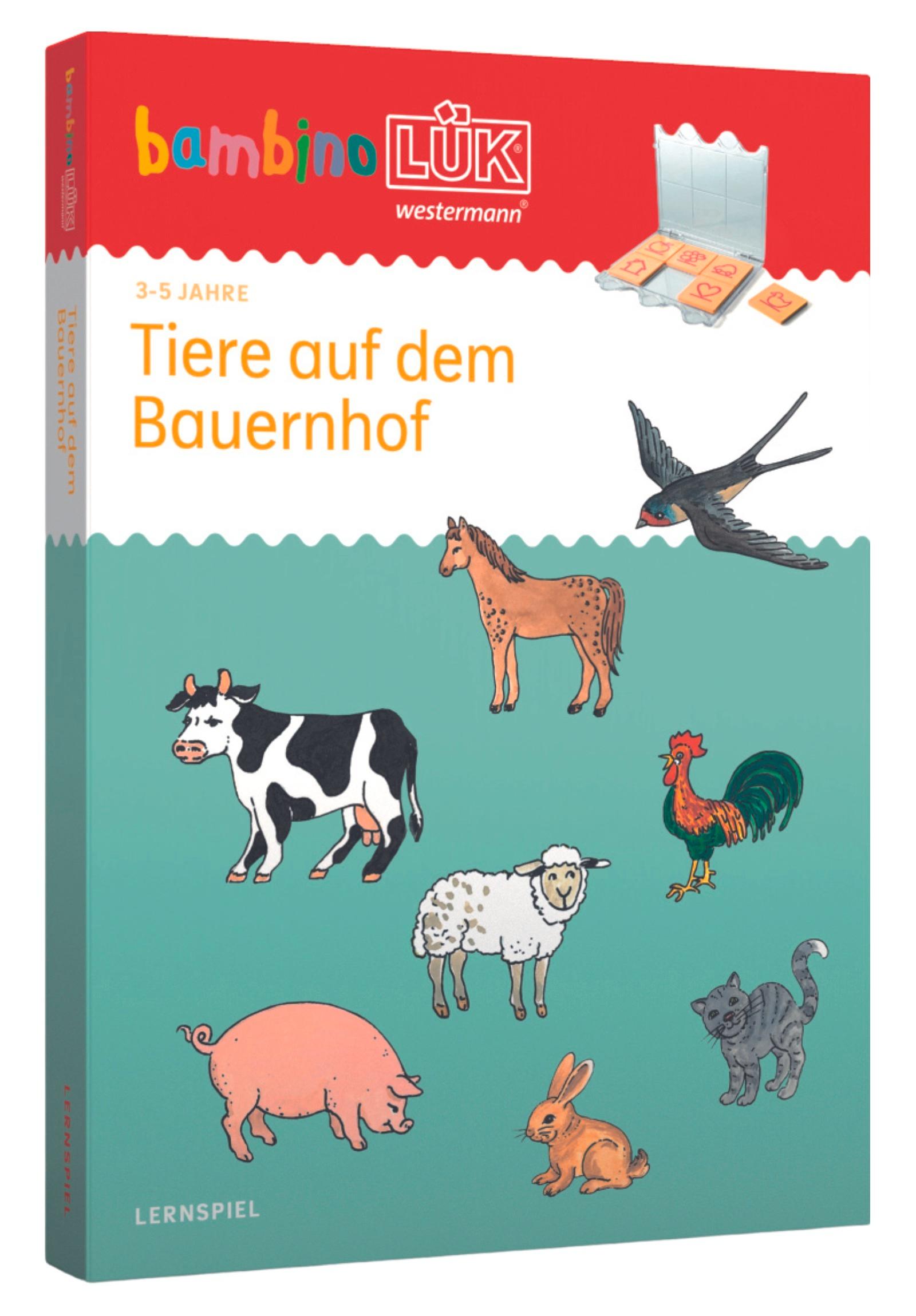Vorderes Coverbild bambinoLÜK-Set. Kindergarten. Tiere auf dem Bauernhof. 3/4/5 Jahre