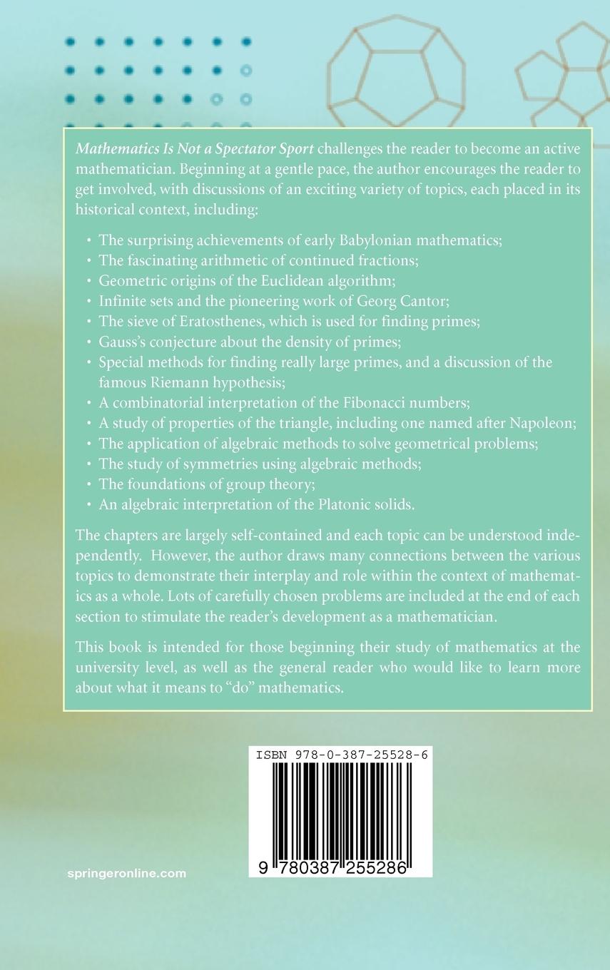 Rückseitencover Mathematics Is Not a Spectator Sport