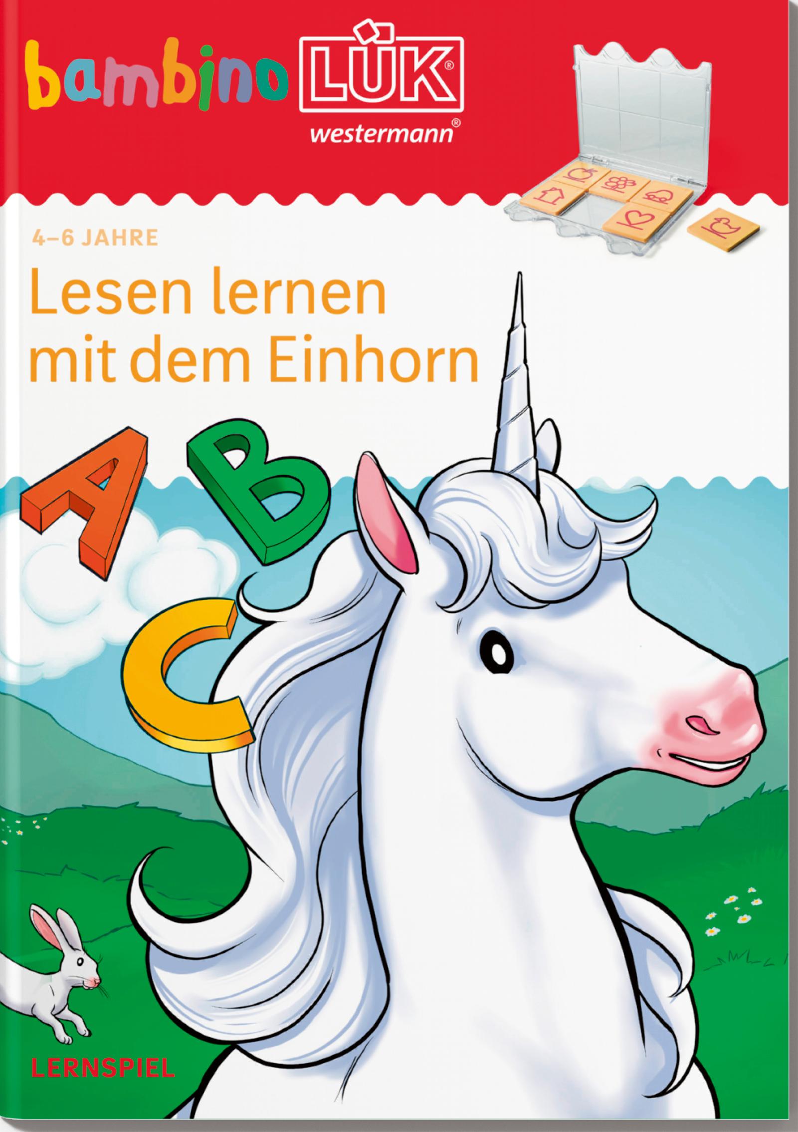 Vorderes Coverbild bambinoLÜK. Vorschule. Lesen lernen mit dem Einhorn 4/5/6 Jahre