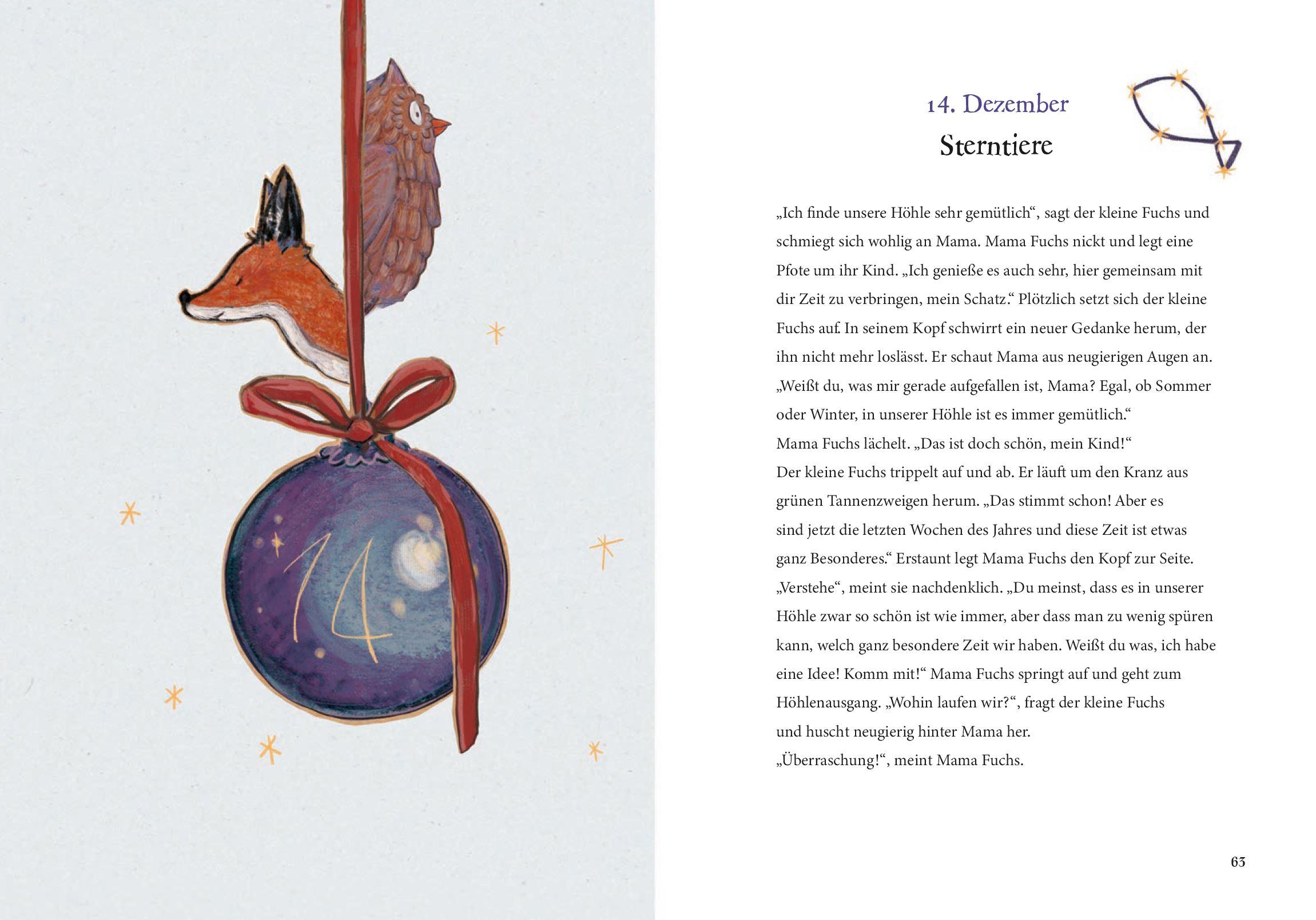 Beispielinhalt (Bild) Heute bin ich fröhlich! 24 Wintergeschichten vom kleinen Fuchs