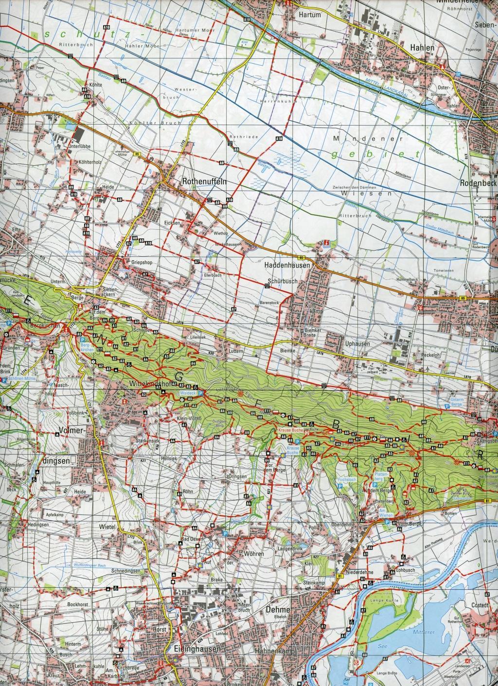 Beispielinhalt (Bild) Bad Oeynhausen, Bad Salzuflen Wanderkarte 1:35 000