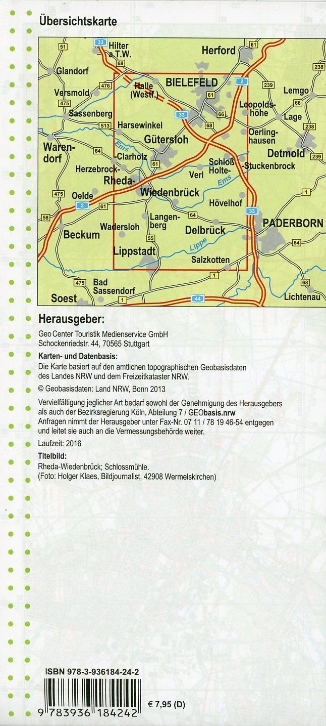 Beispielinhalt (Bild) Bielefeld, Gütersloh, Lippstadt Wanderkarte NRW