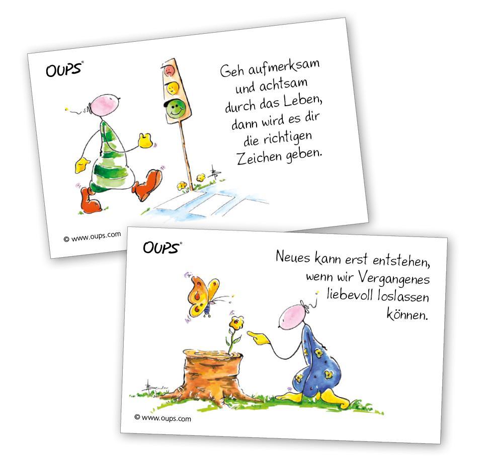 Beispielinhalt (Bild) Oups Kärtchenbox - Motivationskärtchen
