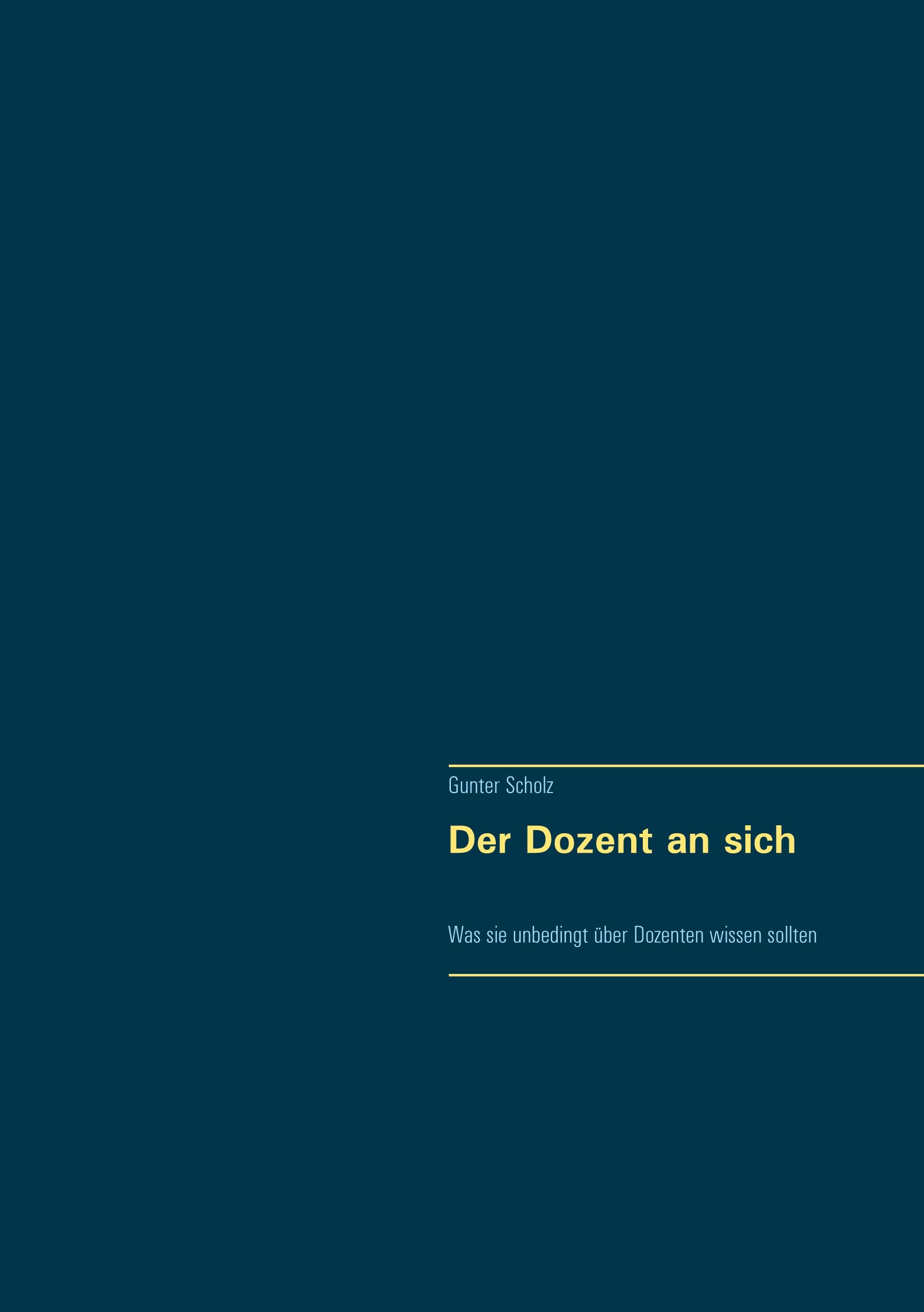 Vorderes Coverbild Der Dozent an sich