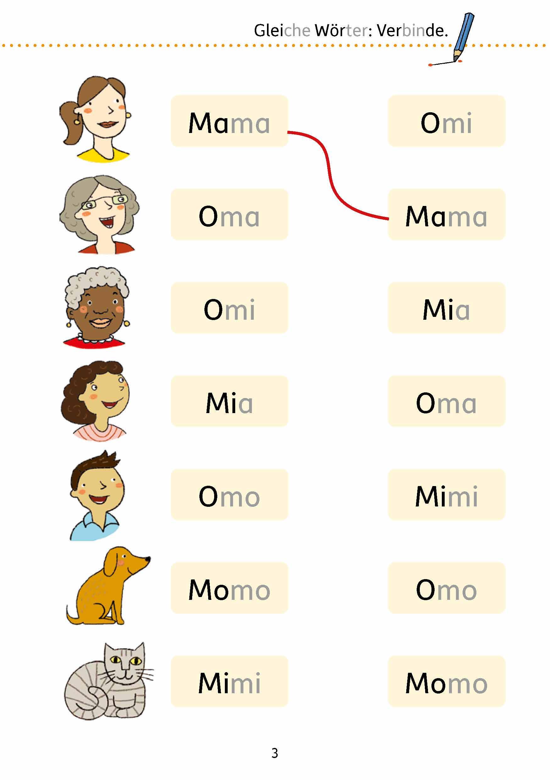 Beispielinhalt (Bild) Mein Übungsheft Lesen 1. Klasse - Vom Wort zum Satz