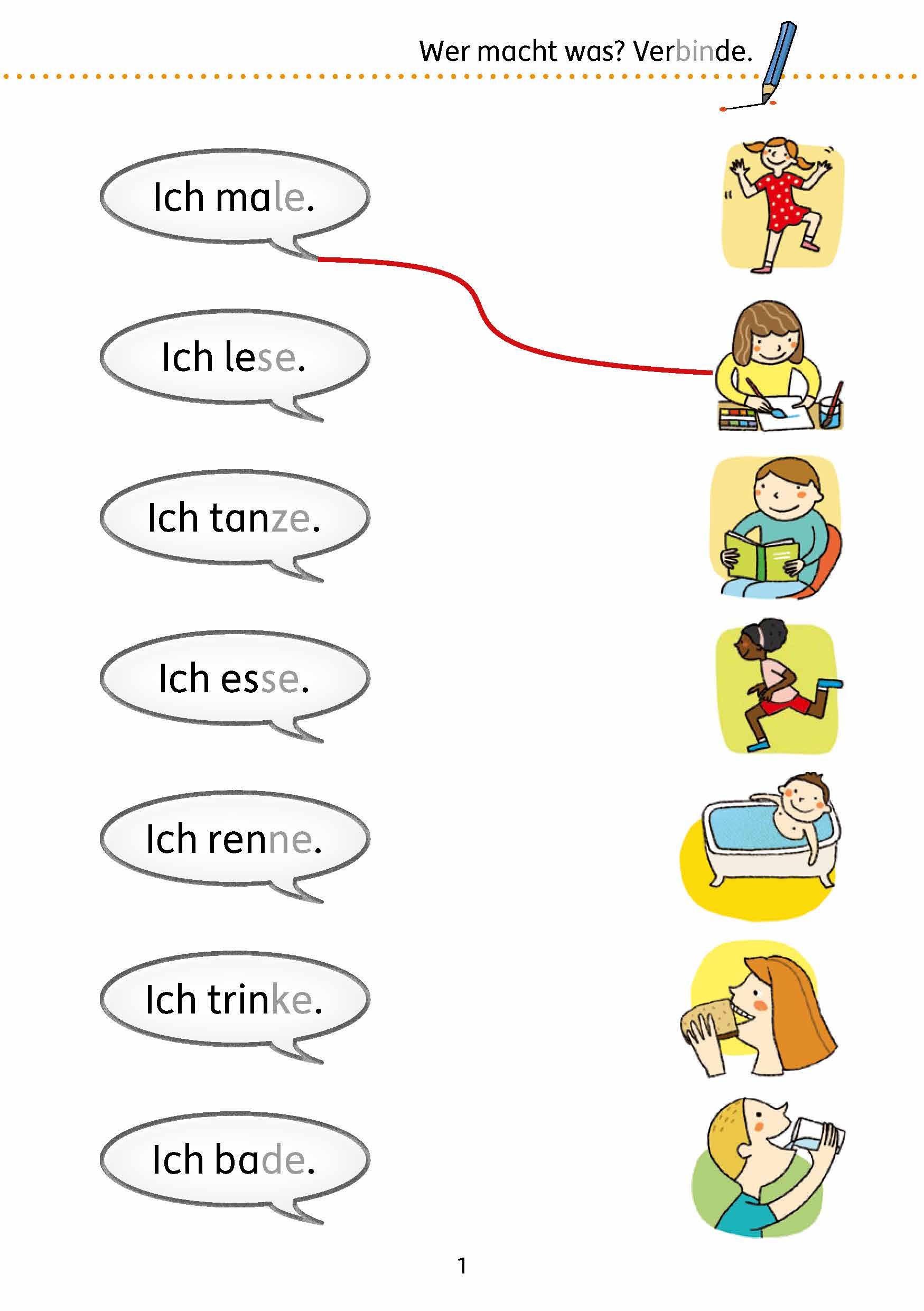 Beispielinhalt (Bild) Mein Übungsheft Lesen 1. Klasse - Vom Satz zum Text