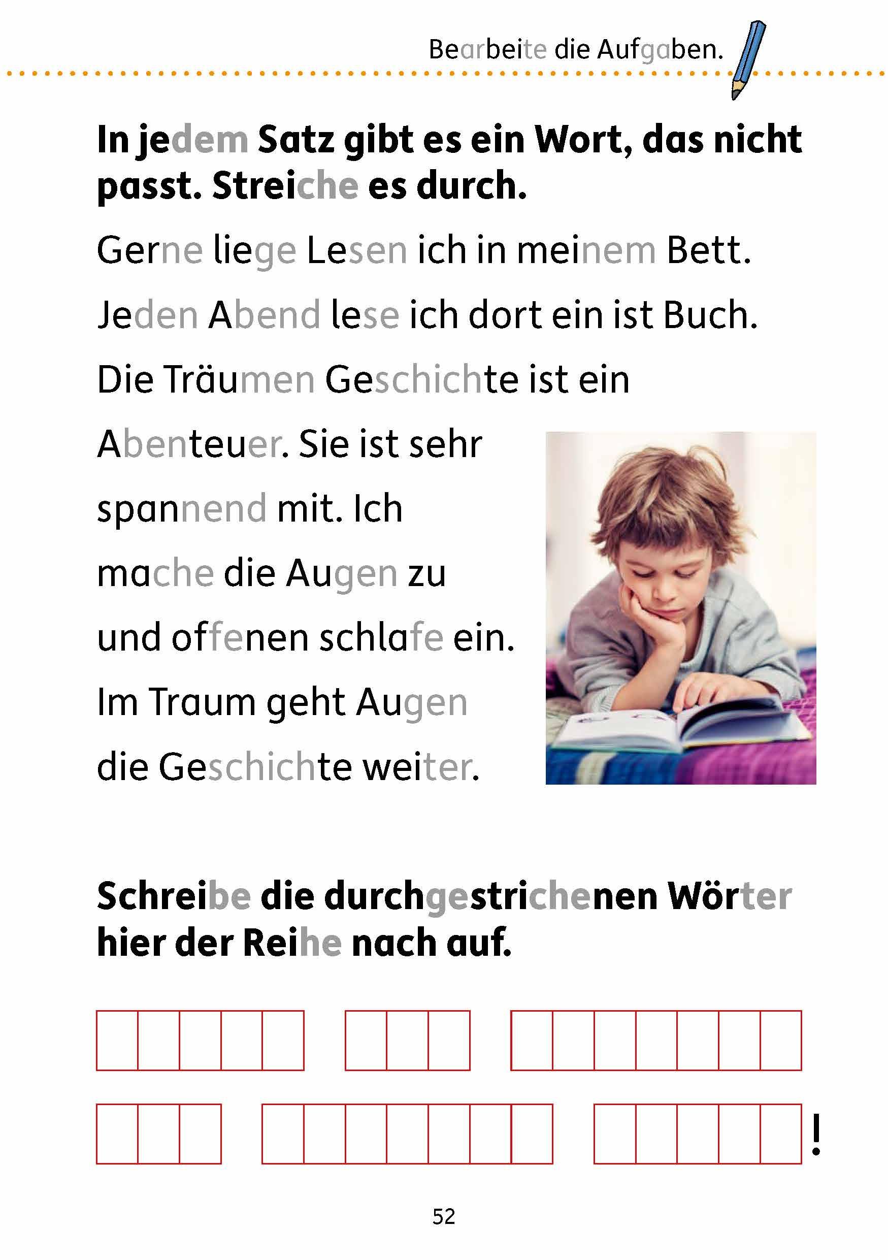 Beispielinhalt (Bild) Mein Übungsheft Lesen 1. Klasse - Vom Satz zum Text