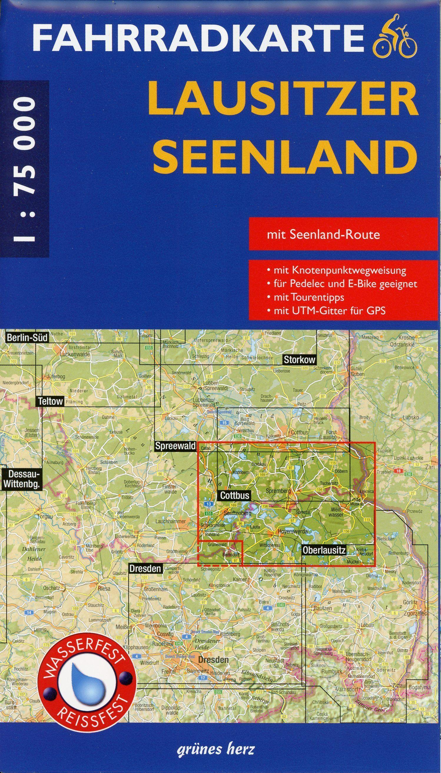 Vorderes Coverbild Fahrradkarte Lausitzer Seenland 1:75.000