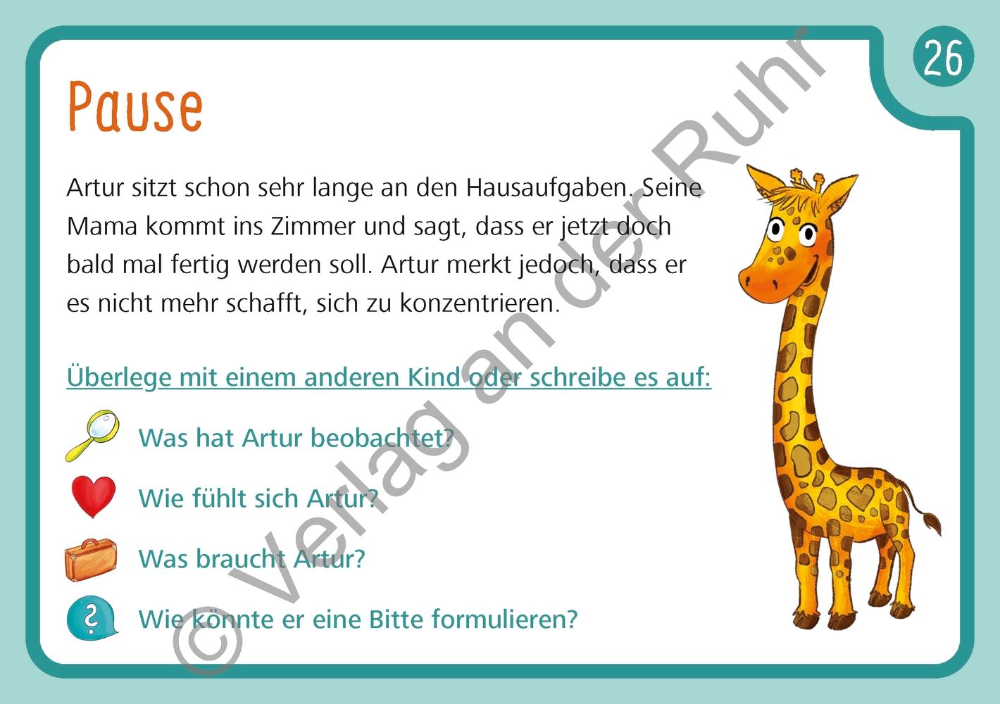 Beispielinhalt (Bild) Unsere Giraffen-Kartei - Kinder üben selbstständig gewaltfreie Kommunikation mit der Giraffensprache