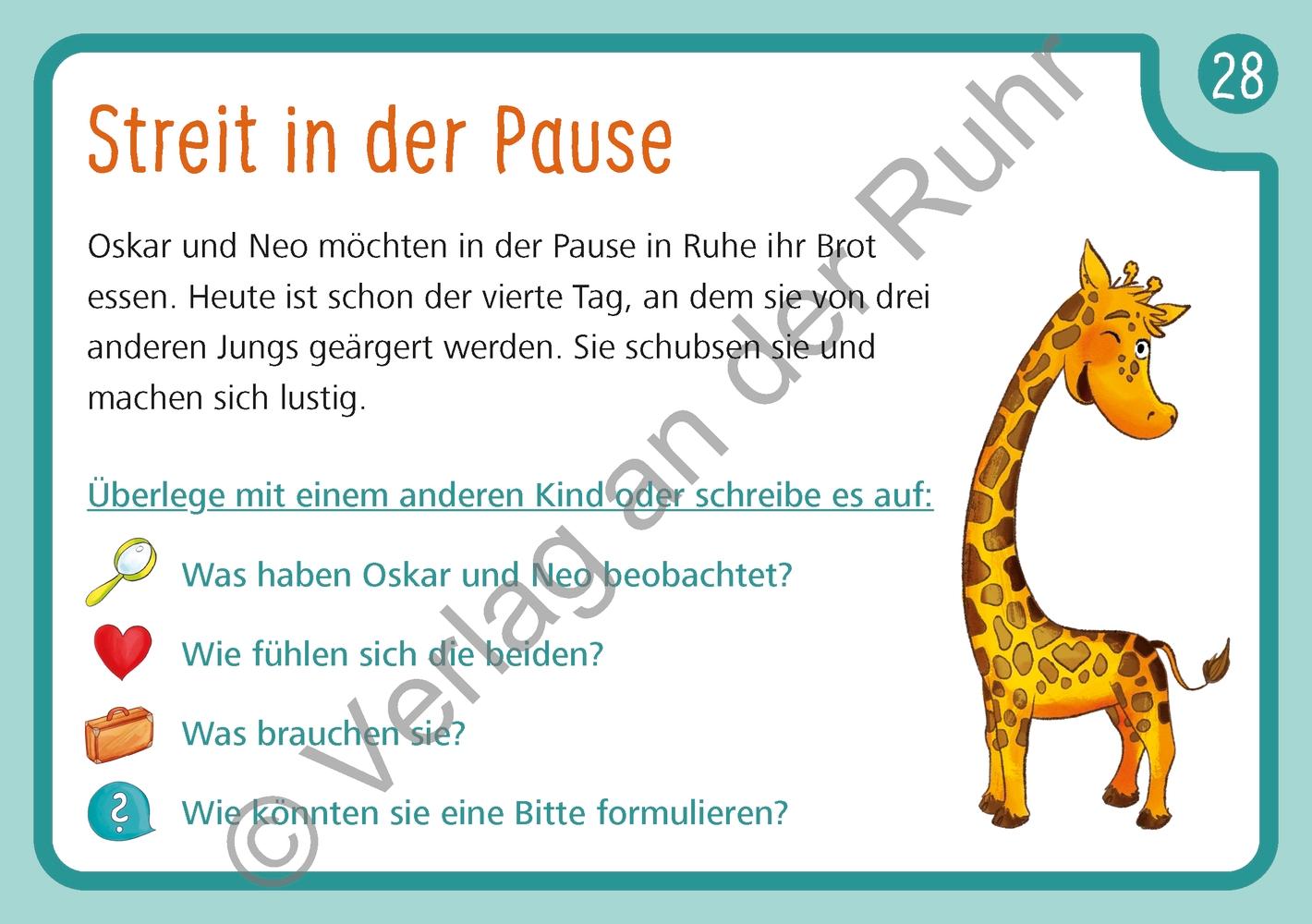 Beispielinhalt (Bild) Unsere Giraffen-Kartei - Kinder üben selbstständig gewaltfreie Kommunikation mit der Giraffensprache
