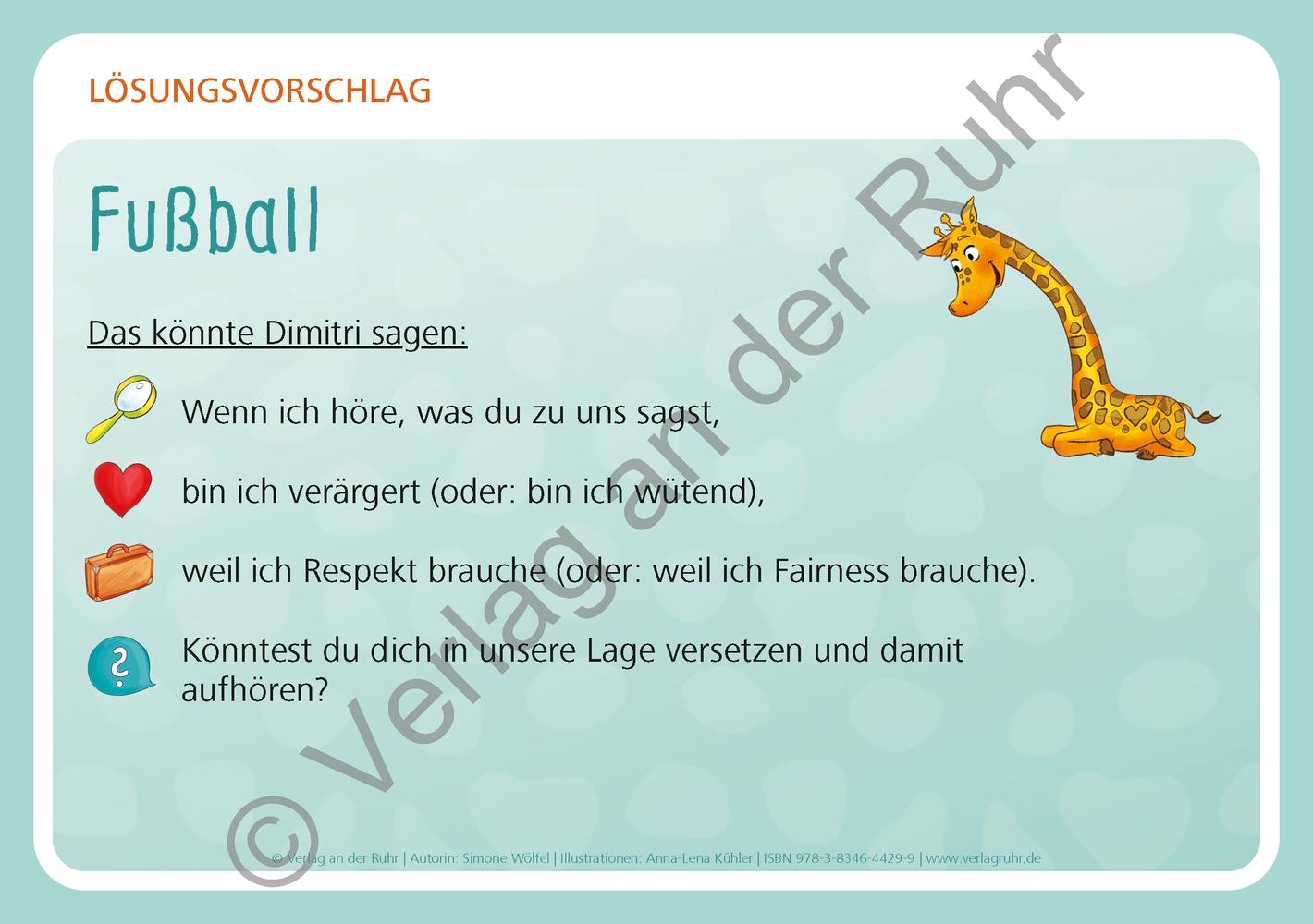 Beispielinhalt (Bild) Unsere Giraffen-Kartei - Kinder üben selbstständig gewaltfreie Kommunikation mit der Giraffensprache