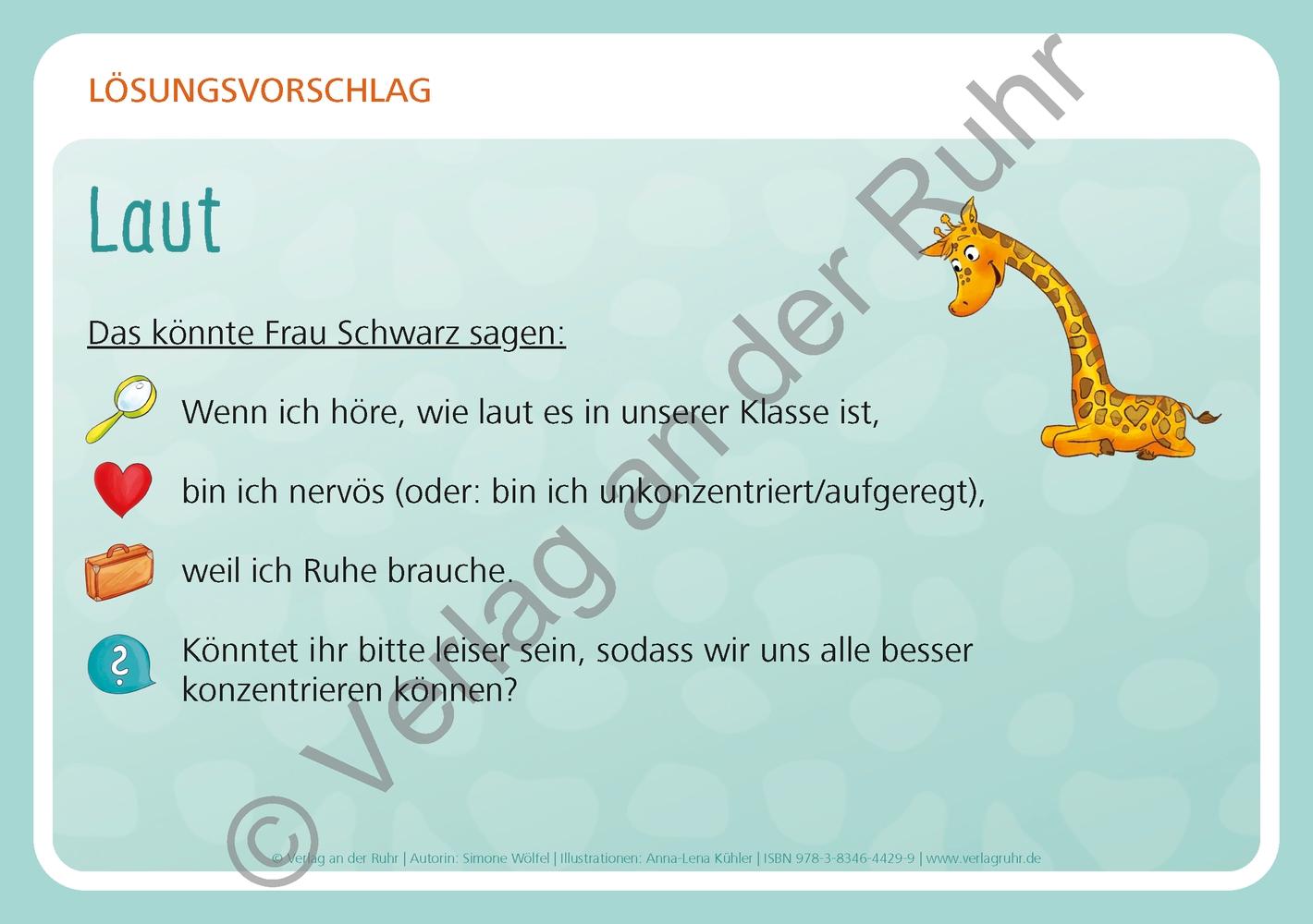 Beispielinhalt (Bild) Unsere Giraffen-Kartei - Kinder üben selbstständig gewaltfreie Kommunikation mit der Giraffensprache